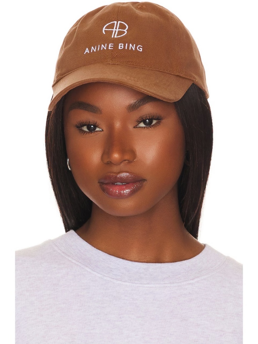 Anine Bing Jeremy Baseball Cap Hat in Dark Camel